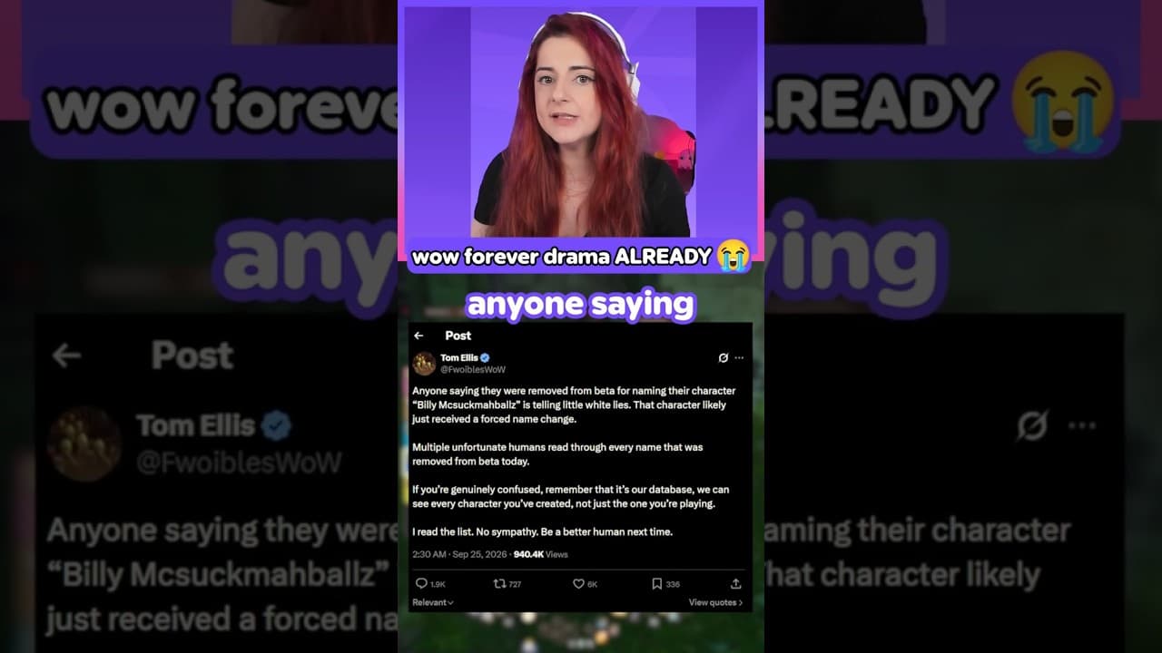 WoW FOREVER players BANNED for offensive names??